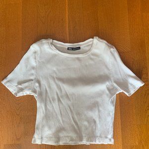 ribbed white cropped top